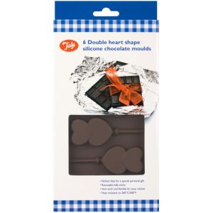 Tala 6 Double Heart Shape Silicone Chocolate Moulds