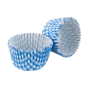 Tala Cupcake Cases Blue Gingham Grease Proof 