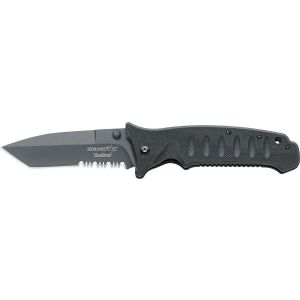 FOX BLACK TacticalKnife Titanium 1/3 Serrated Blade 21.5cm