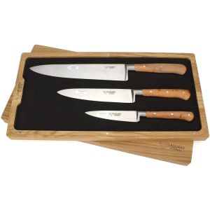 Laguiole en Aubrac 3 Piece Kitchen Knife Set Juniper wood Handles