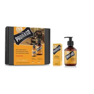 PRORASO WoodSpice DuoPack Beard Oil +Shampoo Set NEW