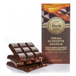 Venchi 56% Dark Chocolate Bar with Orange Filling 100g