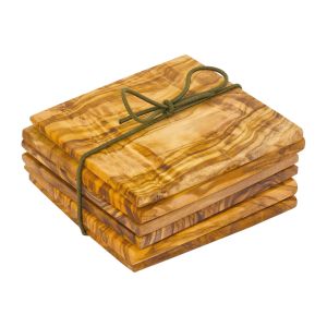 Redecker Oiled Olive wood Coaster 6pack