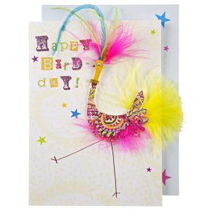 Meri Meri Card Patterned Bird With Feathers