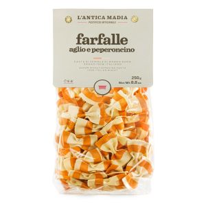 Pasta Antica Madia Farfalle garlic chili O+W stripe 250 g