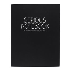 Wild and Wolf HappyJackLarge Jotter Serious Black