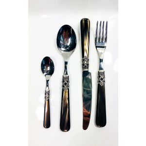Italian fine cutlery 24 pcs set with brown pearl color handle by EME