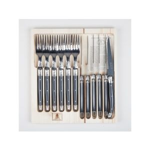 Laguiole 12 Knife &amp; Fork Set TONIC COOL GREY STD 1.2