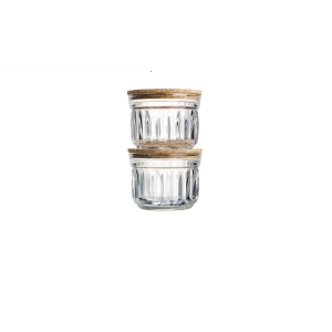 La Rochere Delice Set of 2 glass bowls + cork lids 290ml 7cm