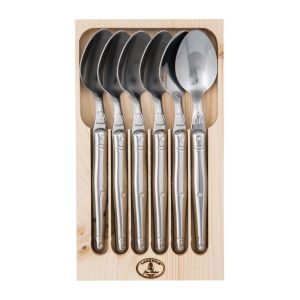 Laguiole Jean Dubost 6 Table Spoons with Stainless Steel handle *Made in France