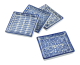 Redecker Soap Dish Ceramic Blue Set of 4 MQ1Set 