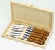 Laguiole Jean Dubost 6 Steak Knives Olivewood Handle in Luxury Closed Box