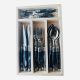 Laguiole 24 Pce Set MARBLE BLACK StdF WoodTray NEWS