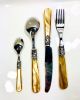 Italian fine cutlery 24 pcs set with pearl honey color handle by EME