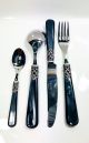 Italian fine cutlery 24 pcs set with black pearl color handle by EME