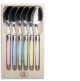 Laguiole Jean Dubost 6 Table Spoons in Pastel Colors