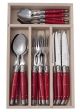Laguiole Jean Dubost 24 Piece Cutlery Set Red Made in France